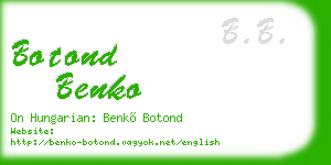 botond benko business card