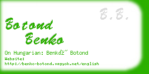 botond benko business card